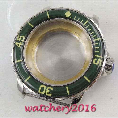 45mm 316L steel sapphire glass automatic Watch Case fit ETA 2824 2836 MOVEMENT