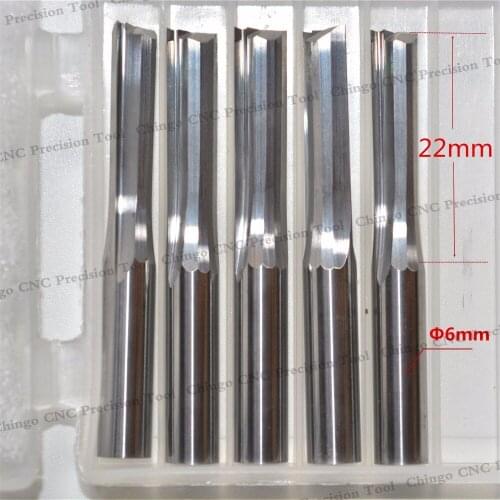 6mm*22mm,Freeshipping,CNC wood tools,carbide End Mill,woodworking insert router bit,2 straight flute end mill,MDF,PVC,Acrylic