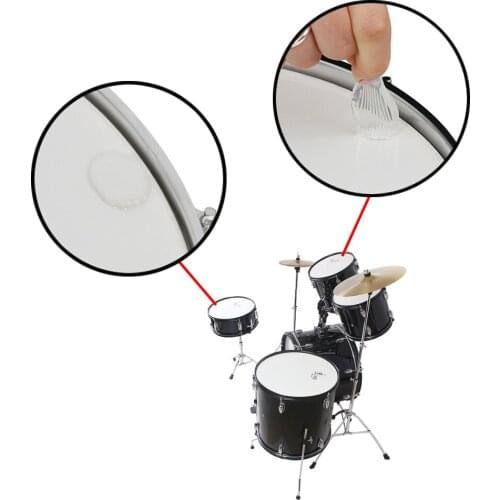 6pcs/set Drum Damper Gel Pads Snare Tom Drum Muffler Mute Transparent for drum set players
