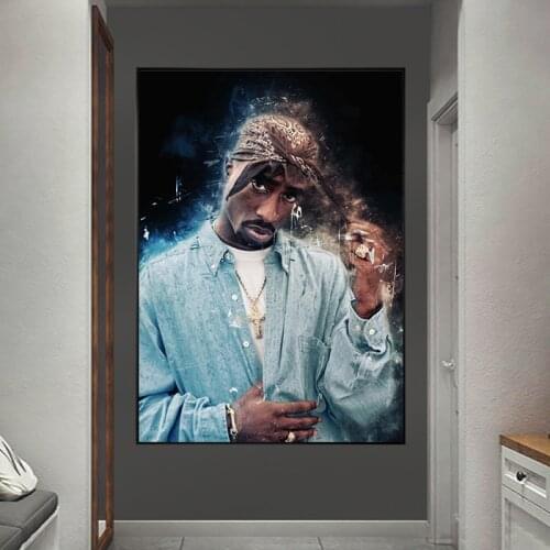 Abstract Graffiti Pop Singer Tupac Canvas Art Decorative Painting Posters Prints Wall Art Pictures for Living Room Decor