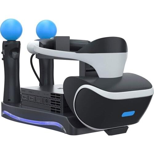 PSVR Handle Charger Bracket Second Generation PS4 VR 4 in 1 Multi-Function Game Controller Charger Base Headset Charging Stand