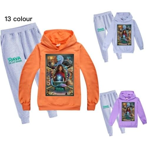 2021 child Tracksuit Autumn Clothing Sets Children Boys Girls Raya and The Last Dragon Clothes Kids Hooded T-shirt Pants Suits