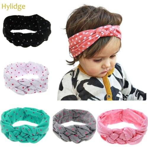 Hylidge Chinese Knot Rabbit Ears Hair Band Mixed Colors Cute Dot Baby Girls Headband Sweet Solid Color Hair Accessories