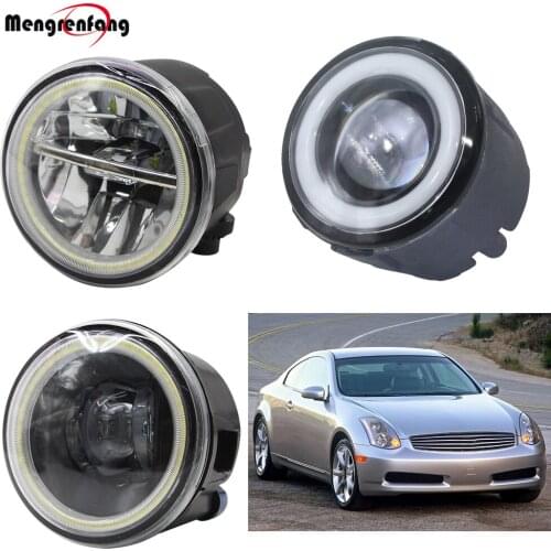 2 Pieces Car Front Fog Light LED Halo Ring Angel Eye Daytime Running Light 4000LM 12V For Infiniti G G25 G37 2010-2013