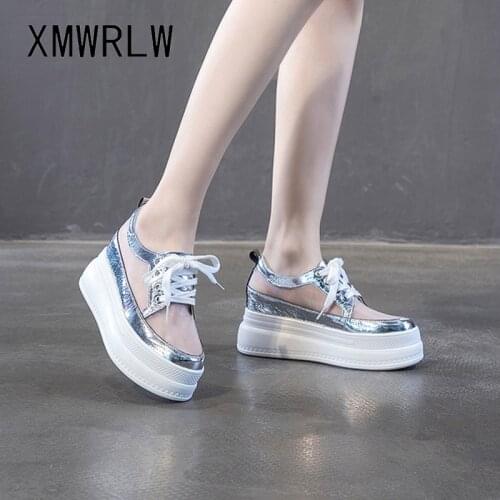 XMWRLW Womens Chunky Sneakers 2020 Summer Mesh Breathable Woman Platform Shoes Thick Sole Ladies Casual Sneakers Women Shoes
