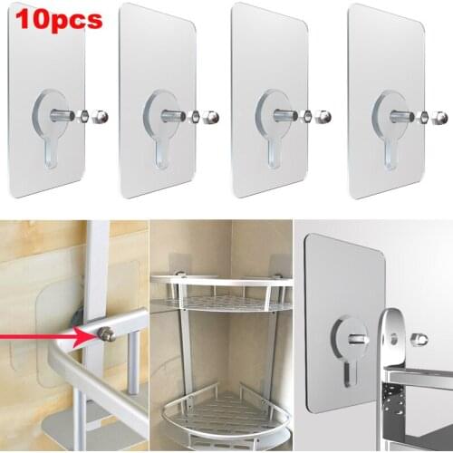 10pcs Double-Sided Adhesive Punch-Free Screw Sticker Wall Hooks Non-Marking Hook Traceless Picture Hanging Kitchen Bathroom Hook