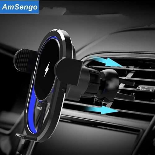 Amsengo 15W Magnetic Wireless Car Charger LED Display Mount for iPhone 12mini 12 Pro Max Fast Charging Charger Car Phone Holder