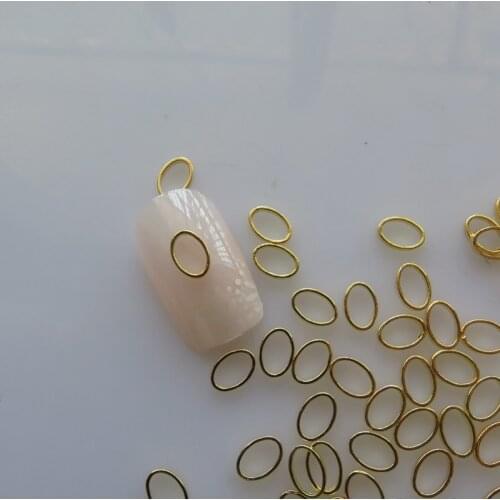 MD-840 30pcs Fancy Metal 4*6MM Gold Oval Metal Charms Metal Deco Charms Nail Art