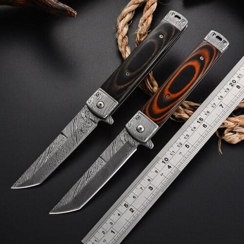High Hardness Multifunction Tactical Folding Knife Outdoor Self-defense Survival Tool Cool Pattern Sharp Blade Gadgets for Men