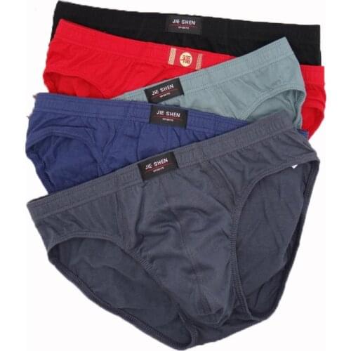 Mens 5Pcs 100% Cotton Underwear Winter Mens Underwear Comfortable And Breathable Male Underwear Fashionable Solid Color Briefs