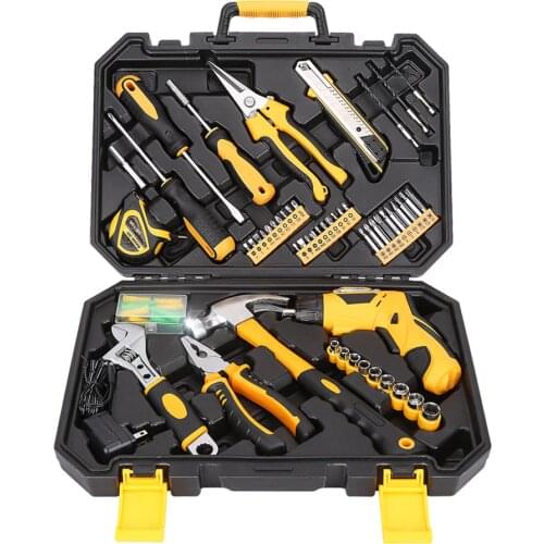 95 Pcs Hand Tool Set Household Hand Tool Kit For Home 3.6V Mini Cordless Screwdricer Socket Wrench Screwdriver Knife Toolbox