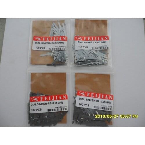 Single Cylinder Socks Machine Use 0.25mm Dial Sinker LL / Dial Sinker RL / Dial Sinker LS / Dial Sinker RS