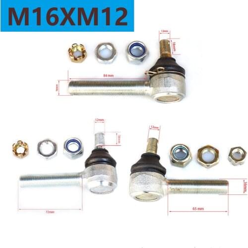 Motorcycle Joint Ball U-joint 16mmX12mm M16XM12 84mm 72mm 65mm Ball Head Tie Rod End for ATV karting Turn joint ball rod Spare