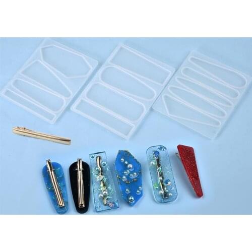 Hair Clip Silicone Mold Crystal Epoxy Resin Mold Homemade Personality DIY Hair Clip Jewelry Tools Casting Mould