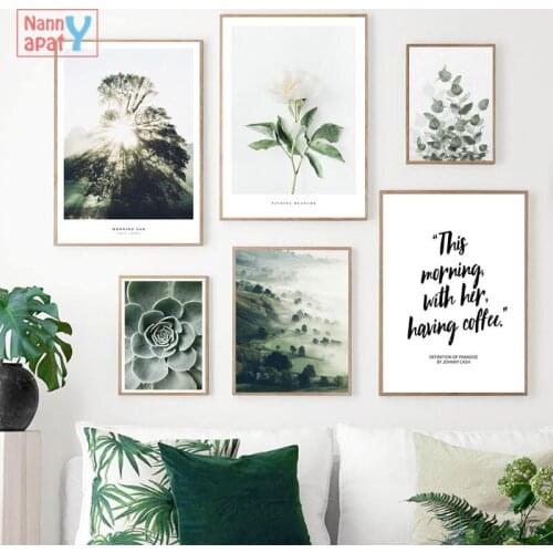 Scandinavian Home Decor Nature Flower Canvas Poster Nordic Style Landscape Wall Art Quotes Decorative Picture Living Room Decor