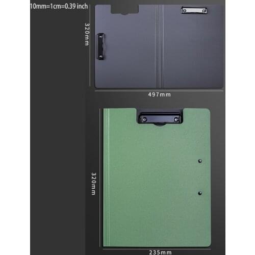Stylish Vertical Folder with 2 Sturdy Page Clamps A4 Information Booklet Test Paper Storage Clip Board