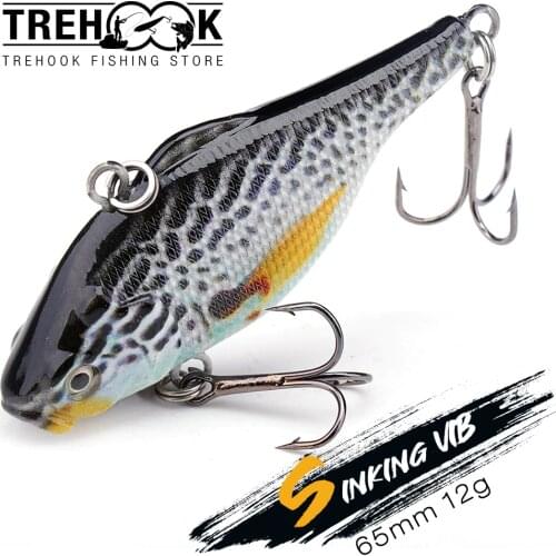 TREHOOK 12g 65mm Vib Bait Rattling Fishing Lures Pike Wobblers Artificial Bait For Fishing Hard Lure Vib Crankbait Wobbler Trout