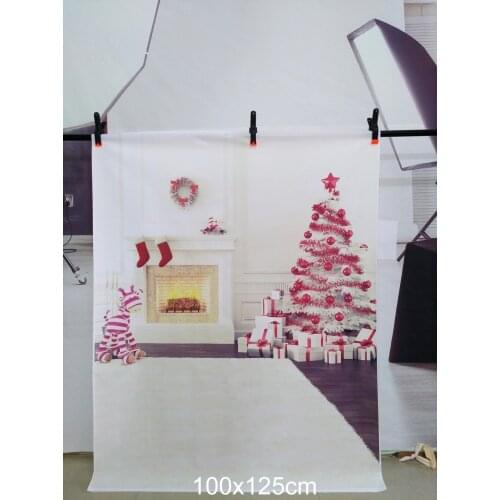Vinyl Christmas Tress Fireplace Backdrops Photography Backgrounds Wallpapers