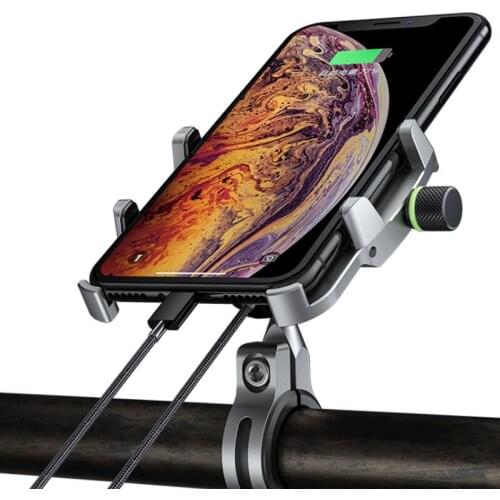 Jtron Waterproof 12-24V Motorcycle Phone Mount with QC3.0 USB Charger Socket + ON/Off Switch for All 3.5'' to 6.5'' GPS/phone