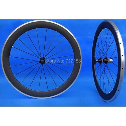 WS-CW026 carbon matt Cycling Road bike Clincher wheelset 60mm Wheel Rim Alloy Brake Surface Side