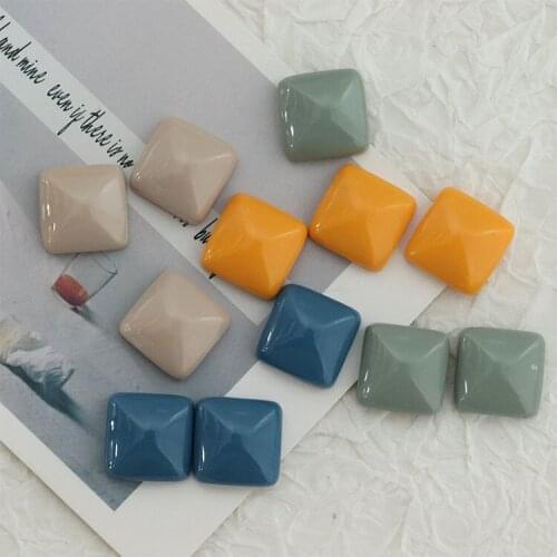 10 PCS 17mm Fashion Resin Square Earrings Accessories For DIY Jewelry Making
