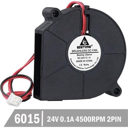 2pcs Gdstime 60mm x 15mm 60mm 6015 DC 24V Brushless Blower Cooler Fan DC Centrifugal Blower Fan 6CM 2PIN Heatsink Radiator