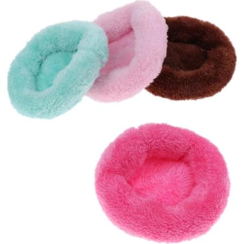 2 Pieces Round Warm Pillows Bed Bedding Pet Products Mat for Hamsters