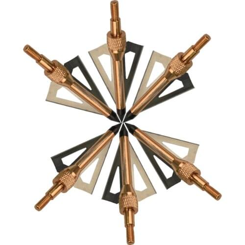 2019 Elong 100 pcs 100Grain 3 Blades Broadhead Bolt Screw Point Fast hunting Arrows Head Gold Hunting Recurve Compound Bow