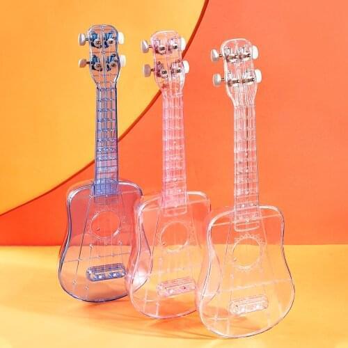 21 Inches Ukulele Musical Instrument Transparent Mini Guitar Gifts with Bag, Picks, Tuner