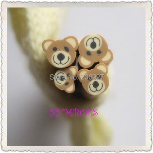 5pcs E-07 5mm Cute Animal Cane Fancy Nail Art Polymer Clay Cane Nail Art Decoration