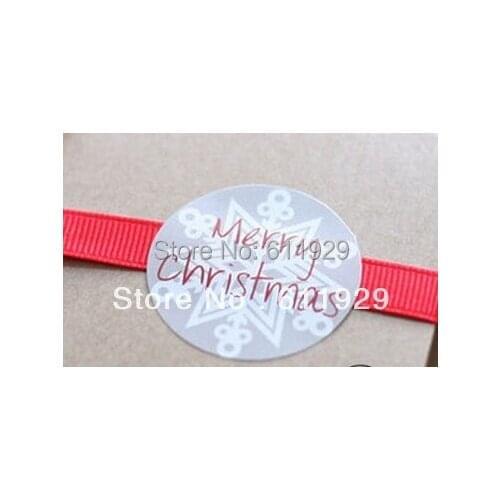 500pcs free shipping"MERRY CHRISTMAS"round packing sealing decorative stickers,dia.3.5cm gift packaging adhesive stickers