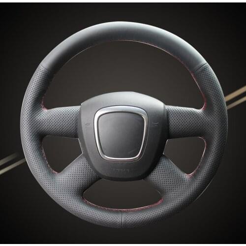 Car Braid On The Steering Wheel Cover for Audi A3 (8P) Sportback A4 (B8) A4 (B7) A6 (C6) Auto Braiding Wheel Covers Accessories