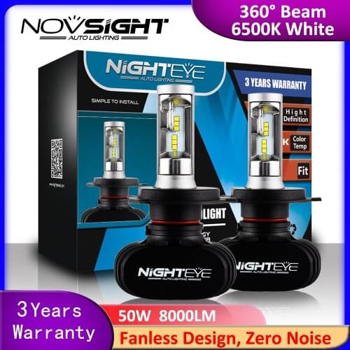 Car Headlight H4 H7 H11 H1 H8 H9 9005 9006 HB3 HB4 CSP LED Headlamp Bulbs 6500K White 50W 8000LM Fanless Design Auto Fog Lights