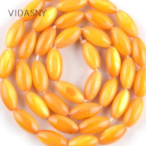 Wholesale High Quality Yellow Mop Shell Beads For Jewelry Making 5*10mm Spacer Beads Fit For Necklace Bracelet 15" Strand