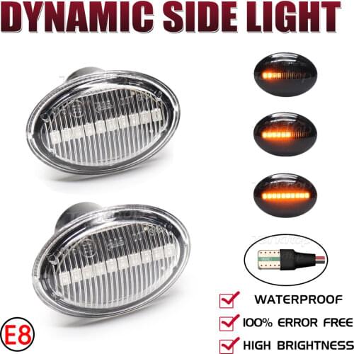 For Fiat 500 for Lancia Lybra Ypsilon for Maserati Alfa 4C Dynamic LED Turn Signal Light Sequential Blinker Side Repeater Lamp