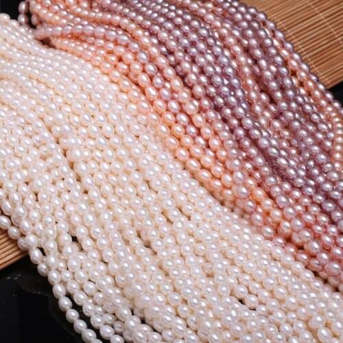 Natural freshwater pearl beads ellipse Pink / Purple / white (AAA) ellipse for making necklaces bracelets Sold in packs 36CM