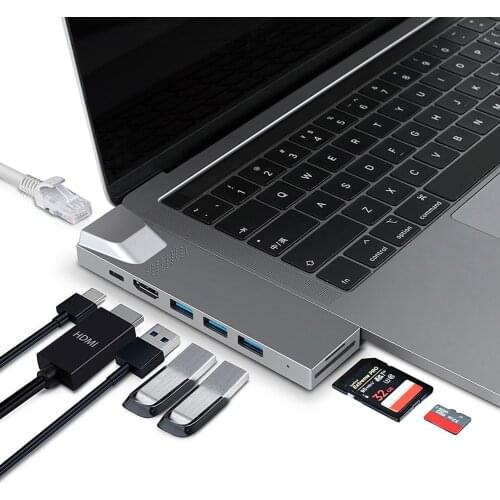 USB-C Hub Micro-SD TF Reader HDMI USB 3.0 Adapter for MacBook Pro Thunder-bolt Type-C Hub For MacBook Pro Series