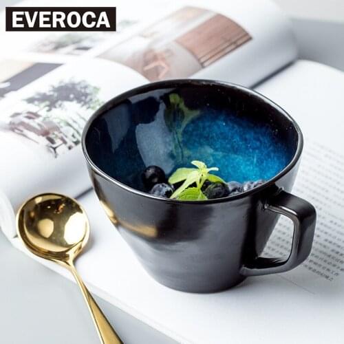 Creative Ceramic Cup Personality Shaped Mug Nordic Large Diameter Water Cup Coffee Cup Japanese Cup Large Milk Cup Mug