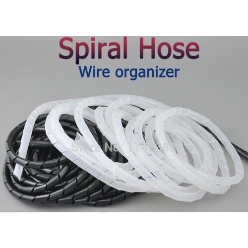 8mm 12M/Roll Spiral Wrapping Bands Transparent Wire Winding Hose Pipes Line Pipe Transparent Protection Wire Organizer