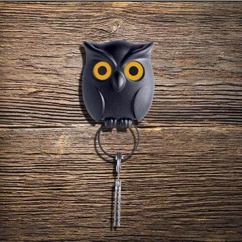 Magnetic Attraction Wall Key Holder Novelty Black Night Owl Magnetic Keychains Wall Mount Keyring KeyS Hanger Home Decor 15