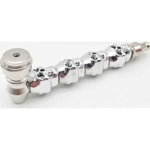 Metal Smoking Pipe Premium Skull Zinc Alloy Metal Bowl Metal Smoking Hand Spoon Pipe Tobacco Fit Dry Herb Pipes Smoking