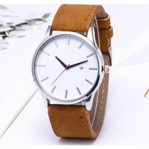 Men Women Round Dial Casual Elegant Mans Wristwatches Fashionable Band Fashion Grid Scale Male Watch