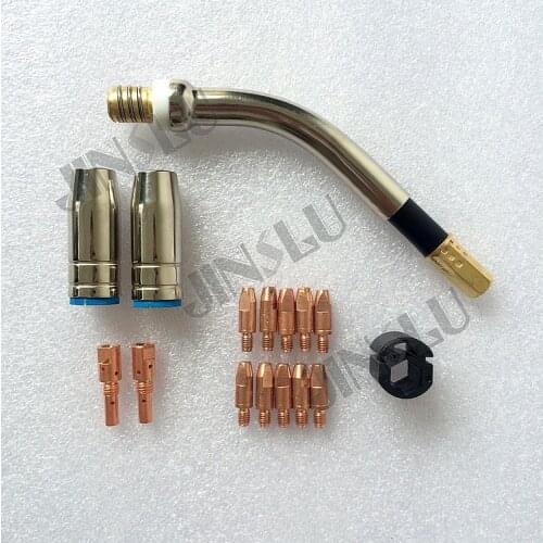 Binzel BW MB Style 25AK Kit Swan Neck Nozzle Tip Holder Contact Tip Mig Mag Welding Torch 145.0076 142.0001 004.0012