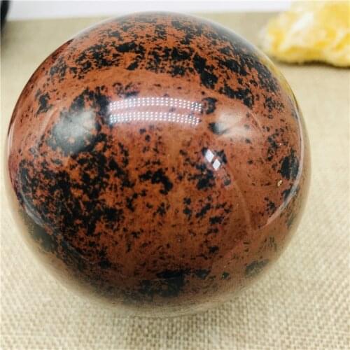 70mm Natural red obsidian crystal ball healing + stent