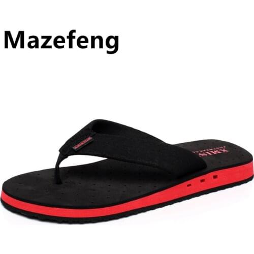 Mazefeng Brand 2021 New Arrival Summer Men Flip Flops High Quality Beach Sandals Anti-slip Zapatos Hombre Casual Shoes Wholesale