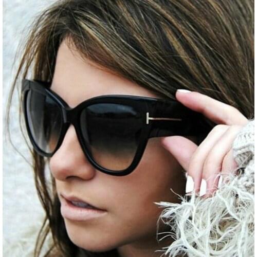 New Fashion Brand Designer Cat Eye Women Sunglasses Female Gradient Points Sun Glasses Big Oculos feminino de sol UV400