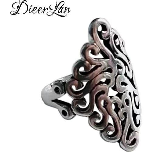 Charming Open Flower Ring for Women Vintage Boho Party Rings Gothic Punk Jewelry Gifts for Girls 2021