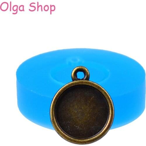 OYL133 17.7mm Round Frame Pendant Silicone Push Mold - Decorative Frame Mold Fondant, Cake Decorating, Jewelry, Resin, Food Safe