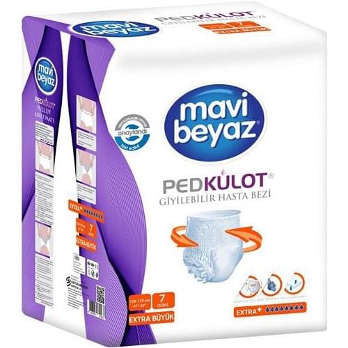 Mavi Beyaz 1x (30 Pieces) Pad Absorbent X-Large Size Diaper Handicapped Defective Parity Soft Diaper Hygienic Underwear