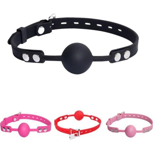 Full Silicone Open Mouth Gag Balls Oral Fixation Band Bondage Restraints Erotic Sex Toys for Couples Adult Games BDSM